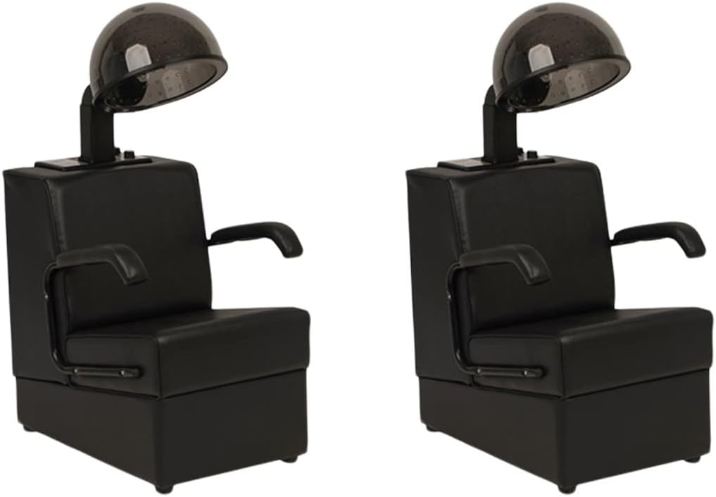 Buy-Rite Kate Set of 2 Professional Salon Hair Dryer & Chair Combos - 980W Commercial Hooded Dryers, Heavy-Duty Wood Frame Chairs, Adjustable Hoods, Removable Arms - OD-431/HL-1500