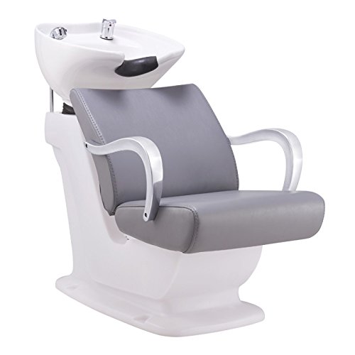 Beauty Salon Shampoo Backwash Unit Sink Station Tilting Ceramic Sink with Adjustable Seat BECKMAN