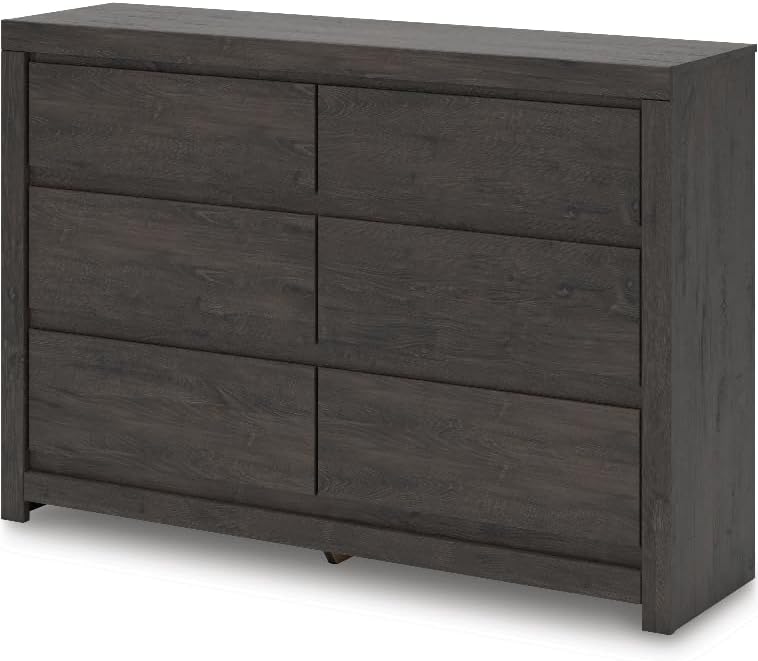 Signature Design by Ashley Parlayon Casual 6-Drawer Dresser with Safety Stop, Gray