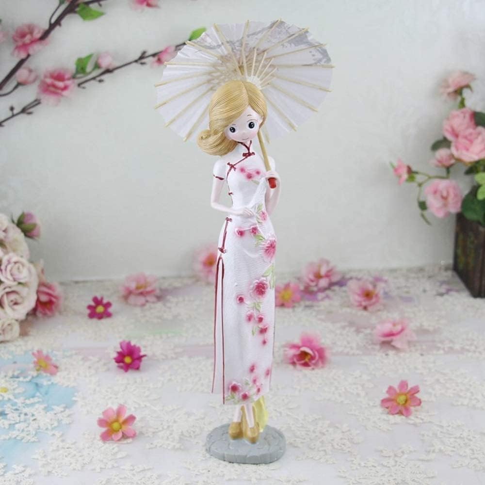 Ornaments for Bedroom Cheongsam Beauty Resin Crafts Bar Home Living Room Desktop Decoration Character Ornaments (Color : White) (Color : White)