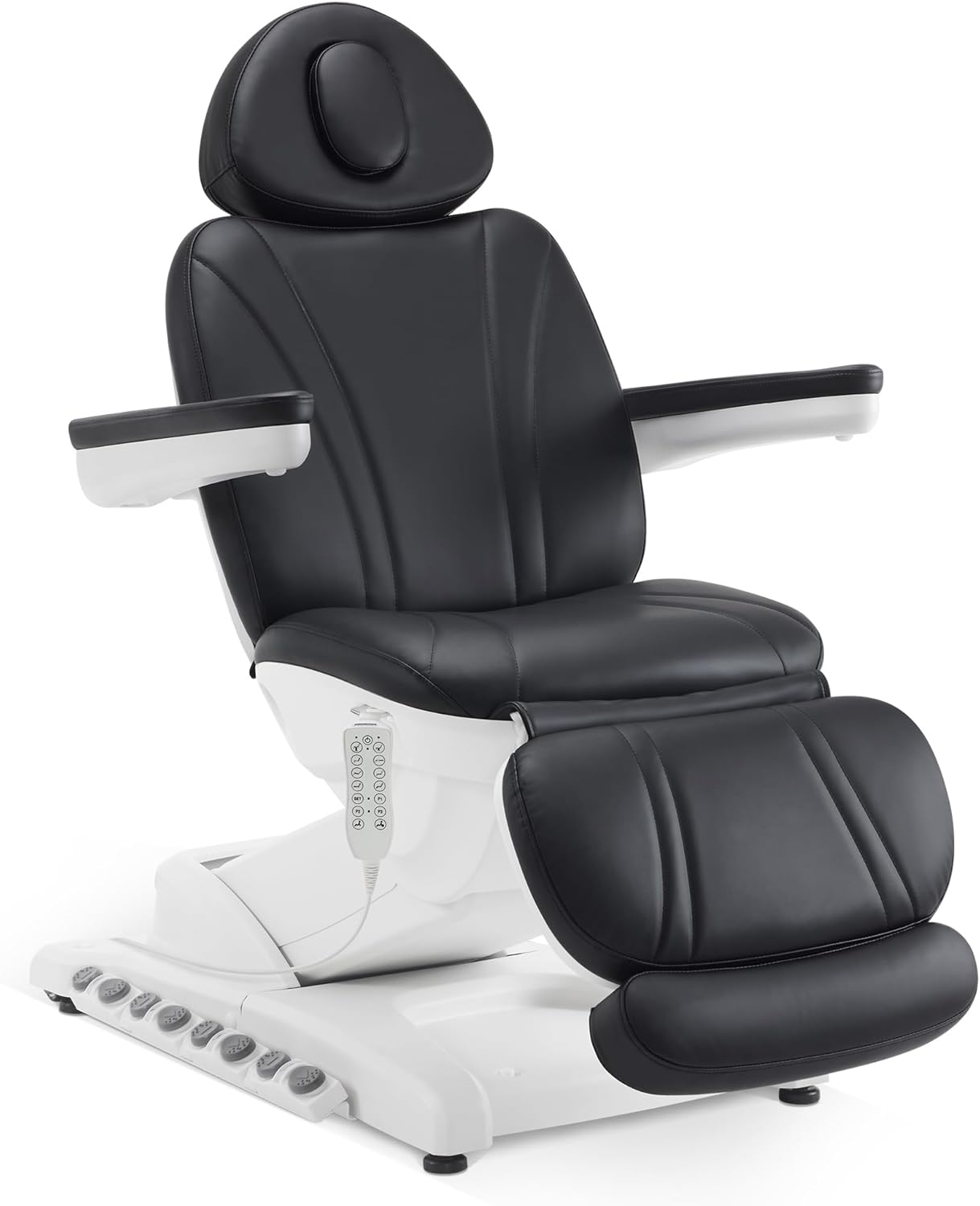 BarberPub Full Electrical 4 Motor Facial Beauty Bed with Hand/Foot Control, Leather Massage Bed, Procedure Spa Chair, 400 lbs Capacity, 3 Preset Positions 2119 (Black)
