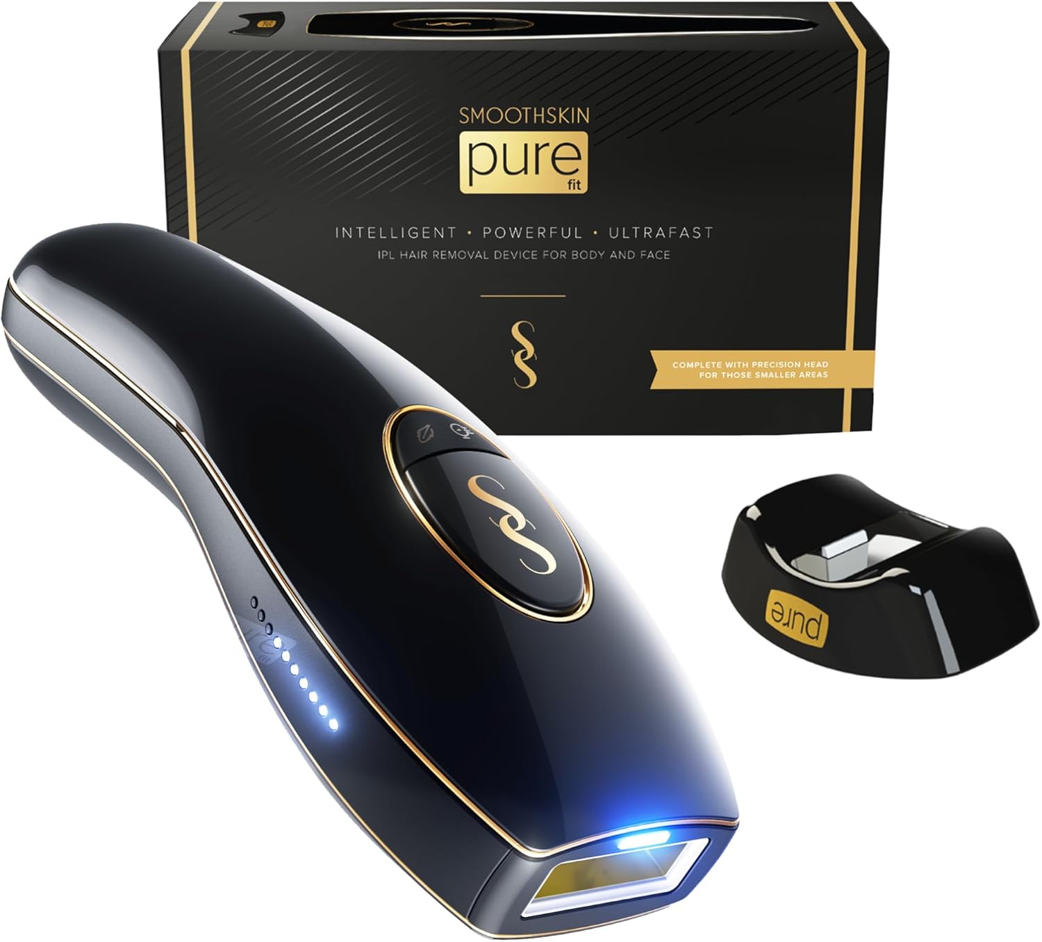 SmoothSkin Pure Fit IPL Hair Removal Device  At-Home Laser Hair Removal for Women & Men, Visible Results in 2 Weeks, Includes Precision Head, Safe for Face & Body, Long-Lasting Hair Reduction